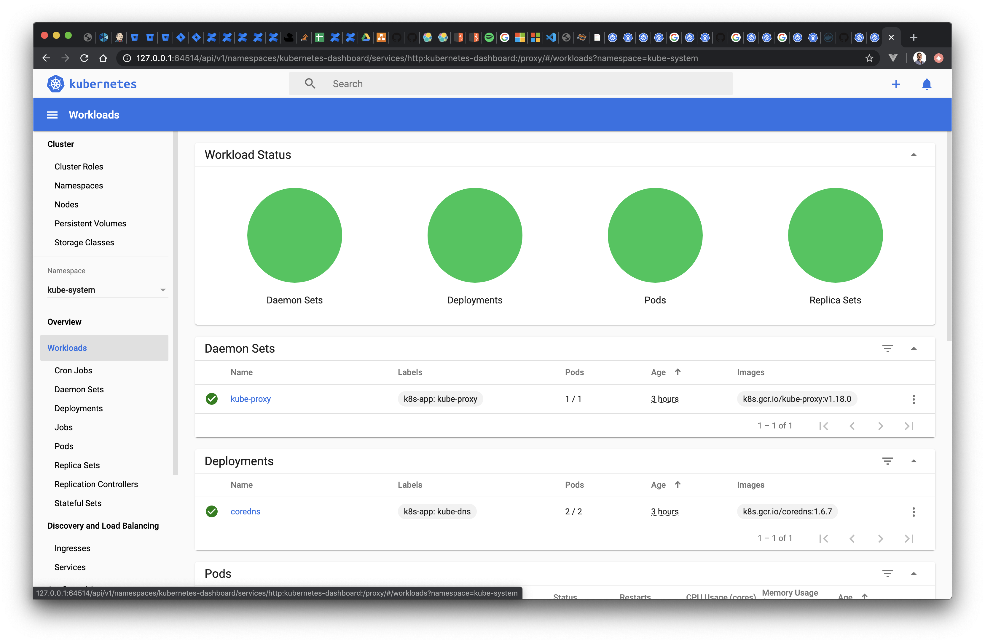 Kubernetes dashboard